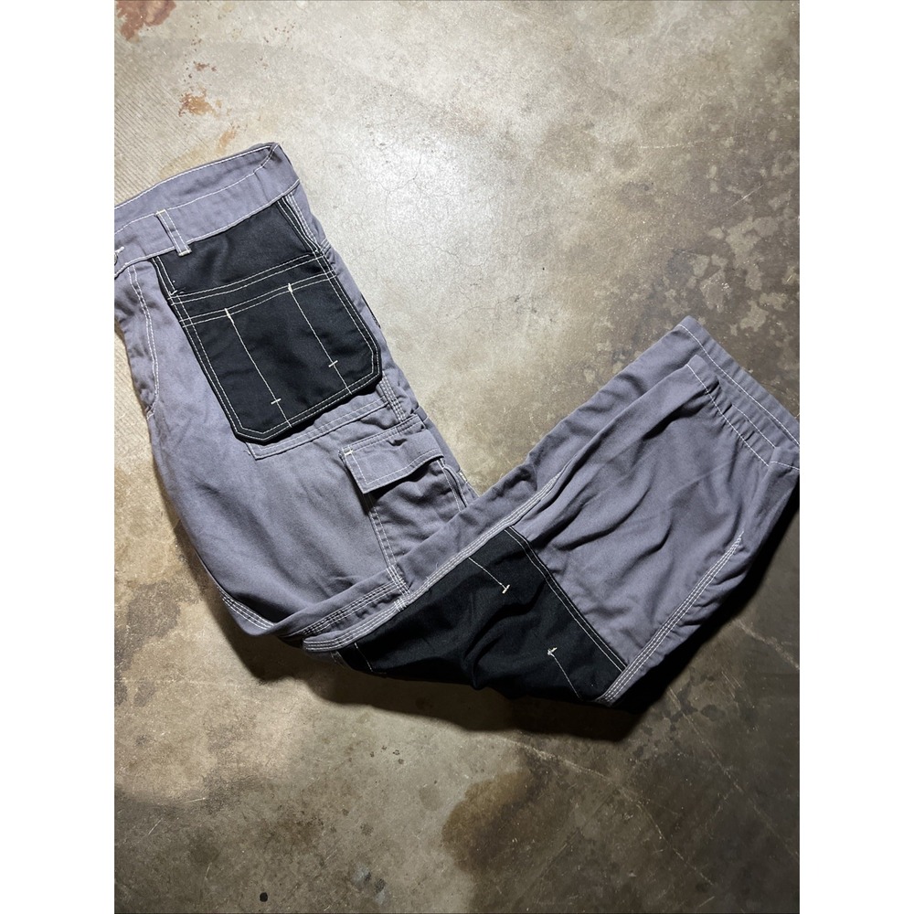 SKYLINE WEARS VTG Y2K CARGO PANTS GRAY UTILITY WORKWEAR COTTON MENS SZ 32x32